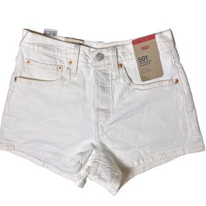 Levi’s 501 Original White Denim Shorts NWT High Rise Button Fly Size 26